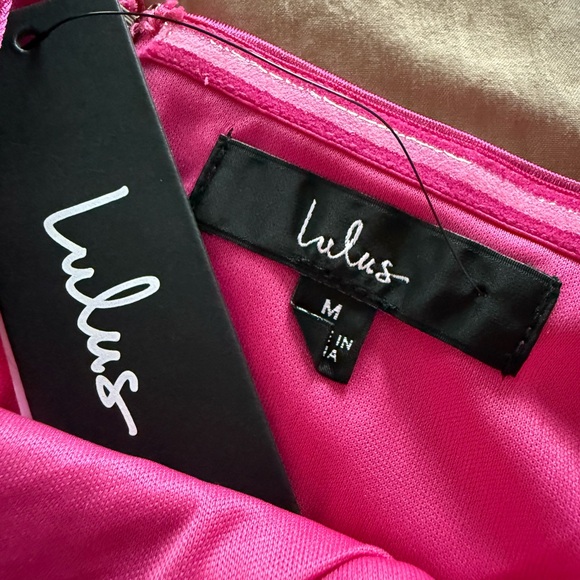 NEW Lulu's Pink One-Shoulder Dress Size M - Picture 12 of 14